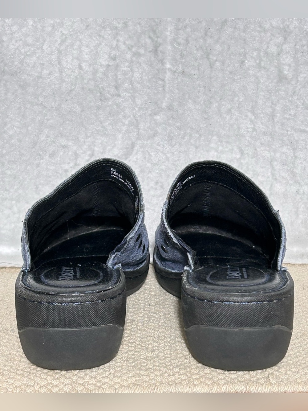 Born Womens Blue Suede Majesty Studded Slip On Wedge Mules Clogs Shoes SZ 8M - Picture 4 of 11